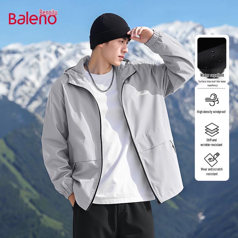 Baleno Men s Windproof Water-Resistant Outdoor Casual Jacket 2XL