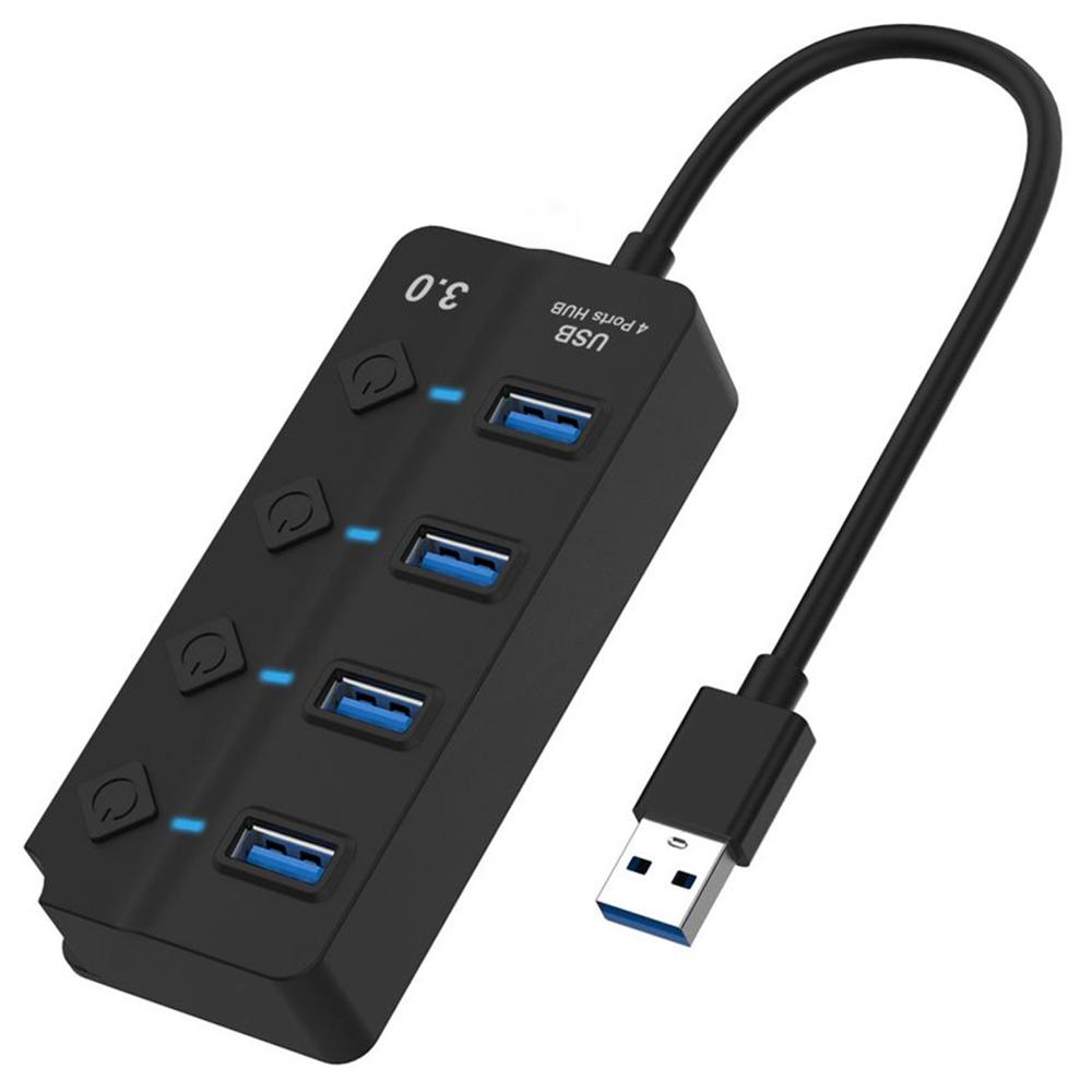 

5301 5Gbps High Speed USB 3.0 4 Ports Hub with 5V 2A DC Power Supply Port As Shown A