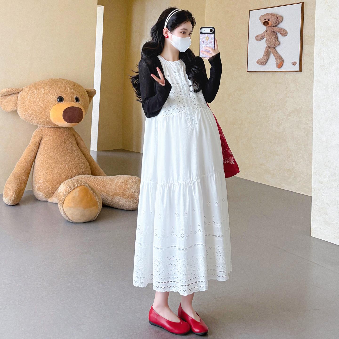 2026 Summer Korean Style Slimming Embroidered Dress XL