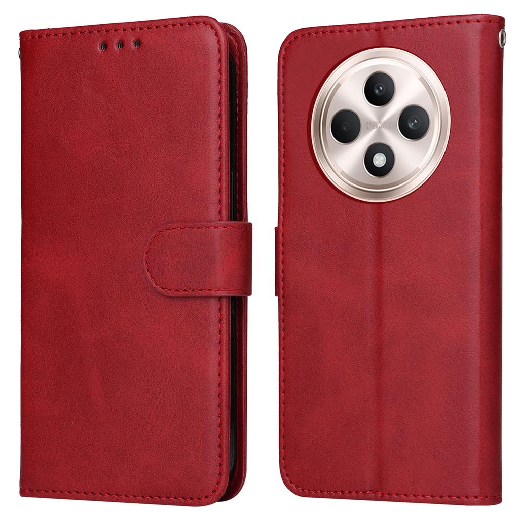 Für Oppo Reno12 F 5G Hülle PU Leder Handyhülle mit Bargeld-/Kartenfächern