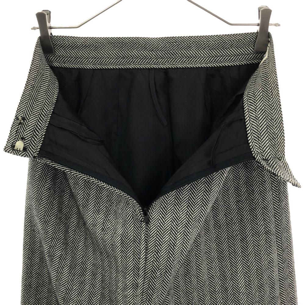 YVES SAINT LAURENT 90s wool Herringbone Midi length Tight Skirt Women Used