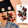 1 Sheet Sexy Butterfly Plum Rose Temporary Tattoos For Women Girls Watercolor Fake Flower Tattoo Sleeve Waterproof Decoration