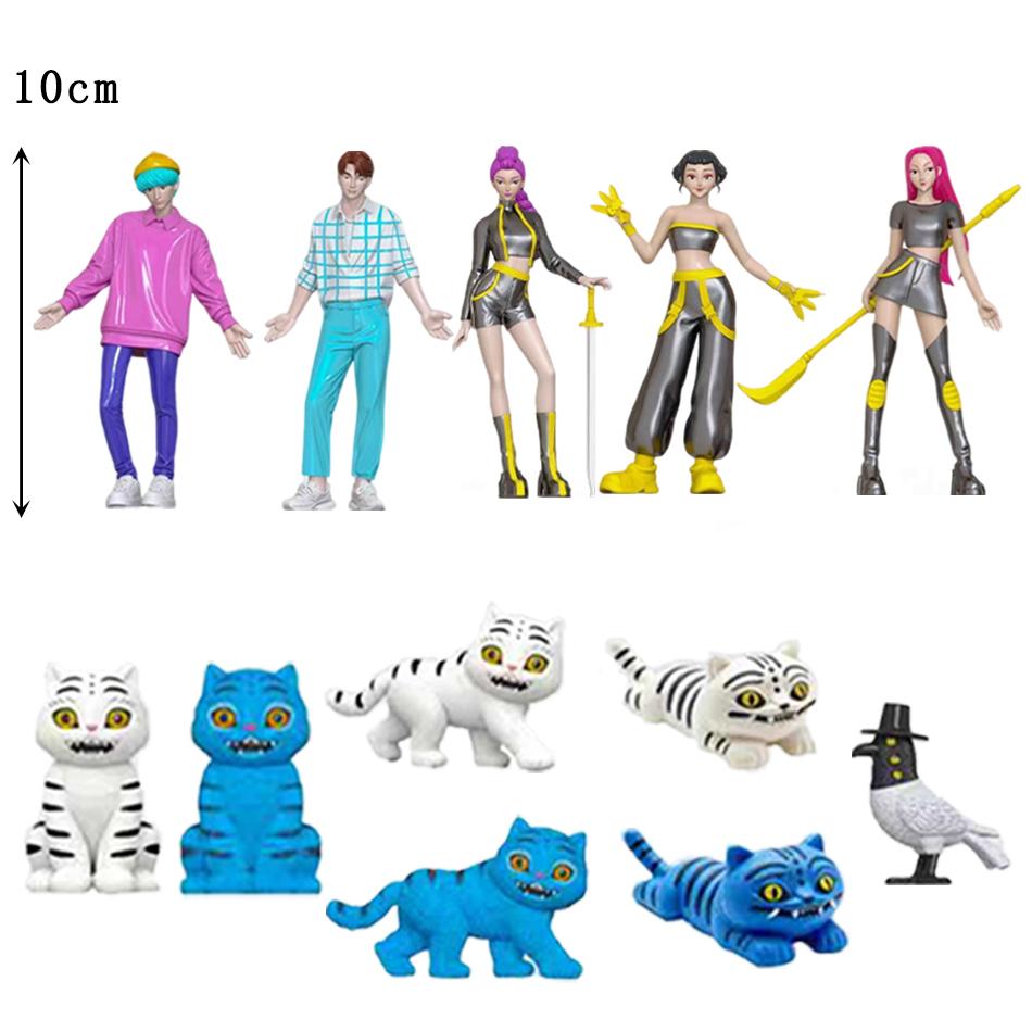 1-24 Stück Anime kpop Dämonenjäger Figur k-Pop Dämonenjäger Rumi Mira Zoey Tiger Statuette Spielzeug Tischdekoration Schmuck Geschenke