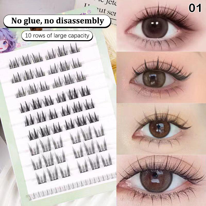 

10 рядов наращивания ресниц с завивкой, объемные накладные ресницы, DIY косплей макияж для женщин и девушек, косметические принадлежности