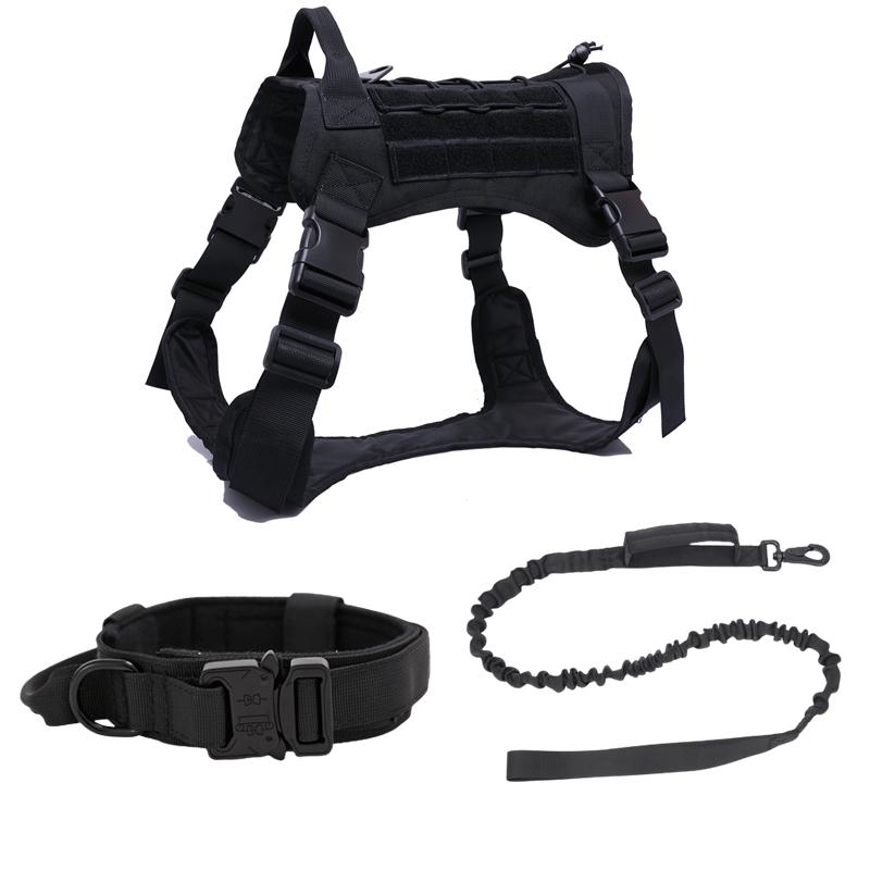 Tactisch Militair Vest voor Huisdieren Buiten Trainingsvest Hondentuig en Lijn Set Met Halsband Voor Middelgrote Grote Honden Duitse Herder