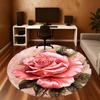 1PC Rose Petals Office Round Area Rug, Under Office Chairs Bedroom Living Room Home Decor, Carpet for Office -1110021