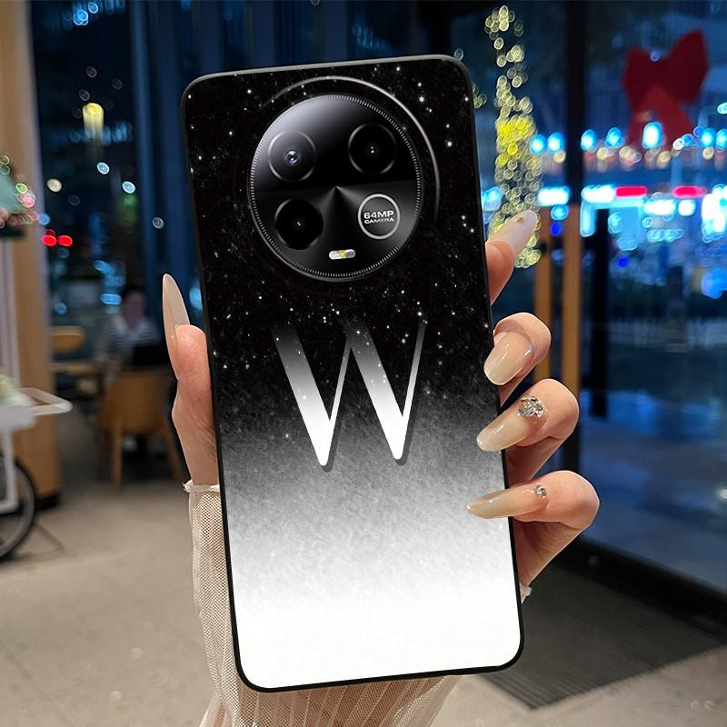 Black Case For BLU Bold K50 Soft Silicone Anti-scratch Casing For BLU Bold K50 Lucky A-Z Letter Pink Shiny Starry Sky Back Cover