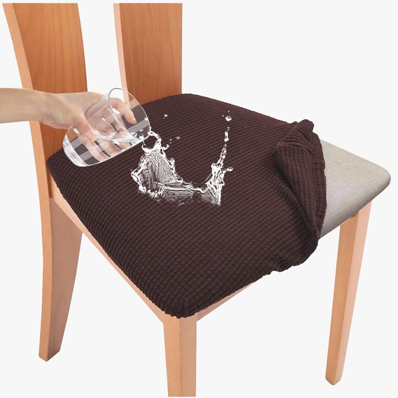 Nepromokavé Strečové Žakárové Potahy na Sedáky Židlí Odnímatelné Pratelné Polštářky Chrániče Sedáků Židlí do Jídelny