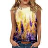 Floral Oil Painting 3D Print Tank Tops Women O-Neck Casual Vest Off Shoulder Y2k Elegant Sleeveless Top Camisole Woman Clothing