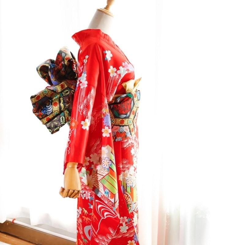 Oversized Bowknot Belt Traditional Japanese Sash for Kimono Adjustable Length Soft Fabric Multiple Color Option