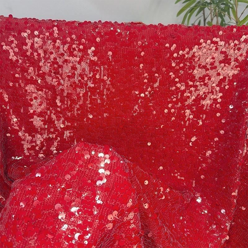 Double Layer Thick Scale Sequins Fabric Glitter Embroidered Material for handmade Sewing Show Evening Dresses Gown Materials