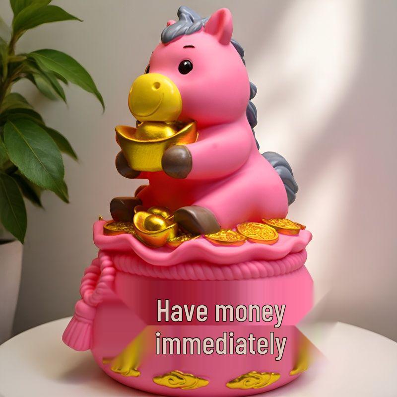 2026 Vårfest Häst Spara Pengar Burk - Kreativ Liten Häst Prydnad för Barnens Nyårspresent