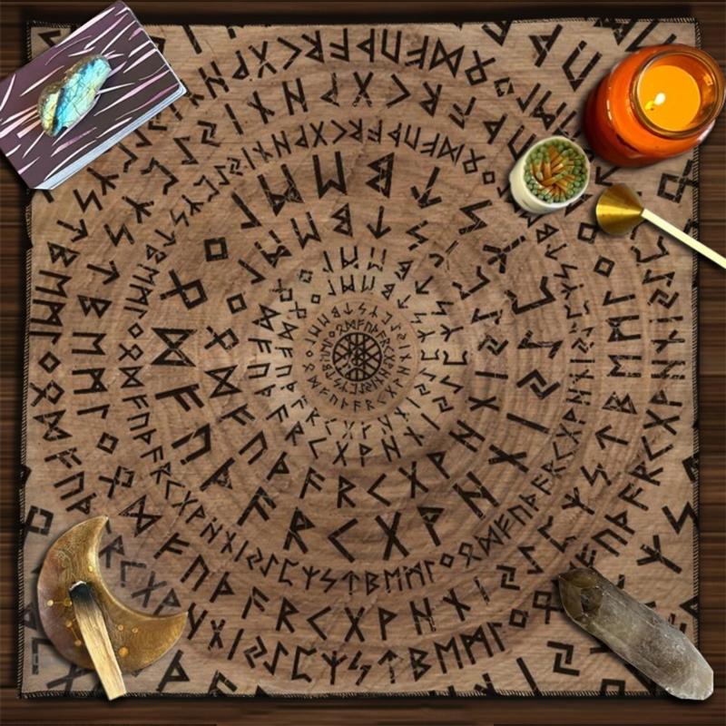 Tarot Card Tablecloth Altars Cloth Rune Pattern Astrologys Tablecloth Decors