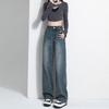 Retro Jeans for Women with A Spring Design Korean Style Loose High Waisted Straight Jeans Pants