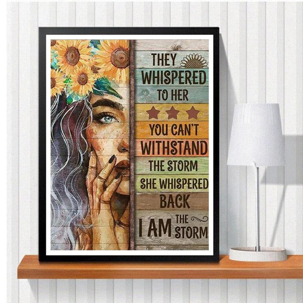 

5D Diy Алмазная картина Женщина с венком из подсолнухов Набор для вышивки крестом Полная алмазная вышивка Мозаика Художественная картина Стразы Декор Подарок Full Round 20x30cm