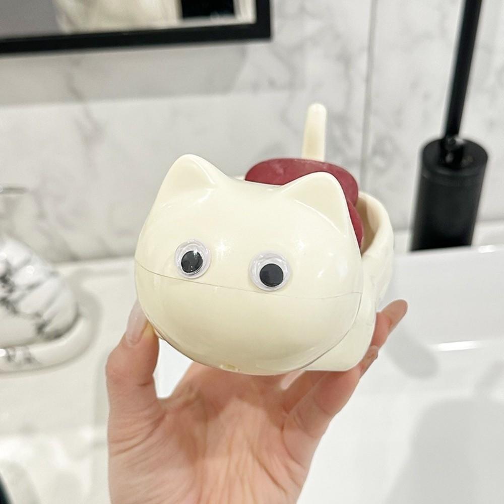 Bathroom Storage Organizer Cat Shaped Soap Dish No Drill Soap Holder Creative Soap Box Home