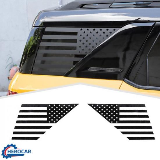 2pcs Rear Side Window n Flag Decal Sticker Vinyls for Bronco Sport +