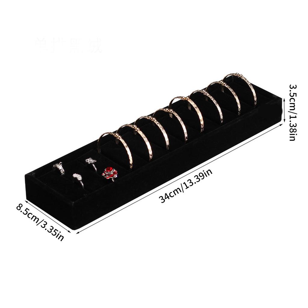 10 Slot Velvet Jewelry Display Tray Light Gray Organizer For Bracelets Rings Cufflinks Home Retail Exhibition Storage