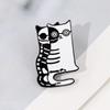 Schrödinger's Cat Quantum Mechanics Brooch - Creative Physics Pin for Backpack