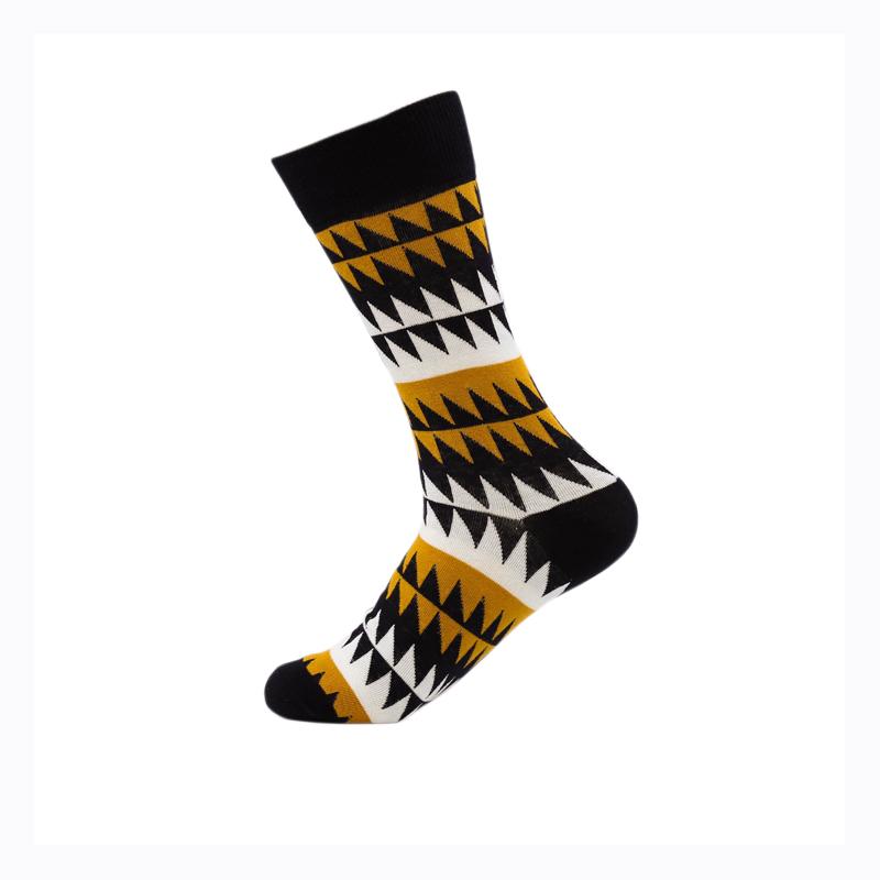 Fashion Colorful Brand Men Socks 20 Colors Striped Plaid Diamond Socks Men Cotton Casual Crew Socks