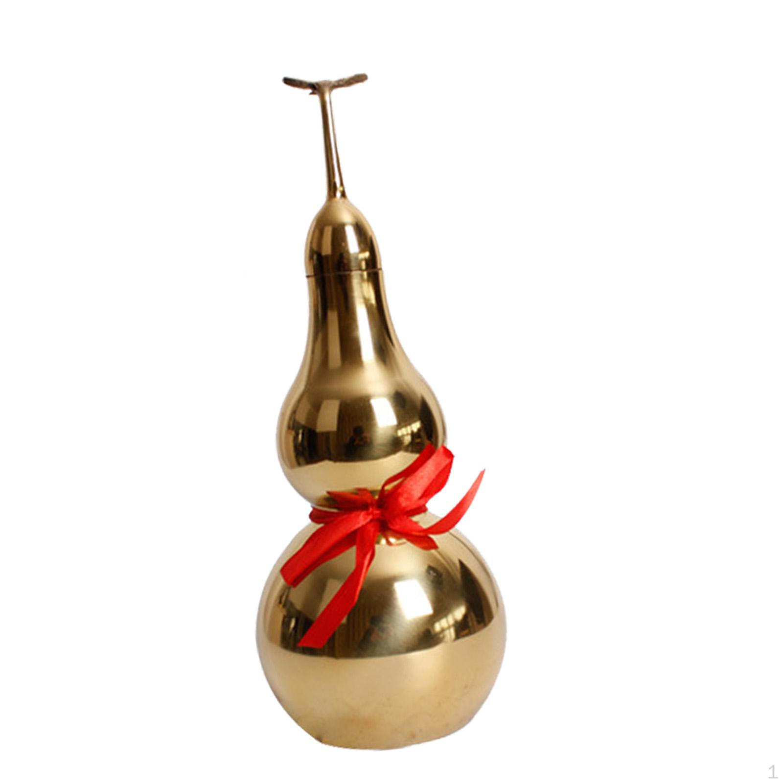 Brass Gourd Feng Shui Statue for Prosperity and Harmony 7cm