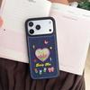 Embroidered Tulip Heart Denim Phone Case for iPhone 15/14 Pro Max
