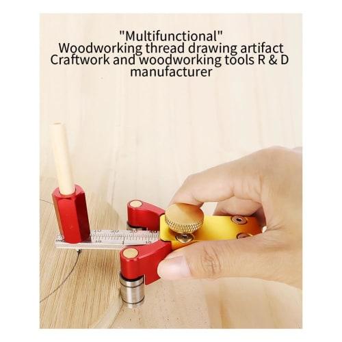 TAMOSH Woodworking Marking Ruler, Straight Arc Marking Ruler, Aluminum Alloy Precision Parallel Marking Gauge, Easy to Use Measuring Tool