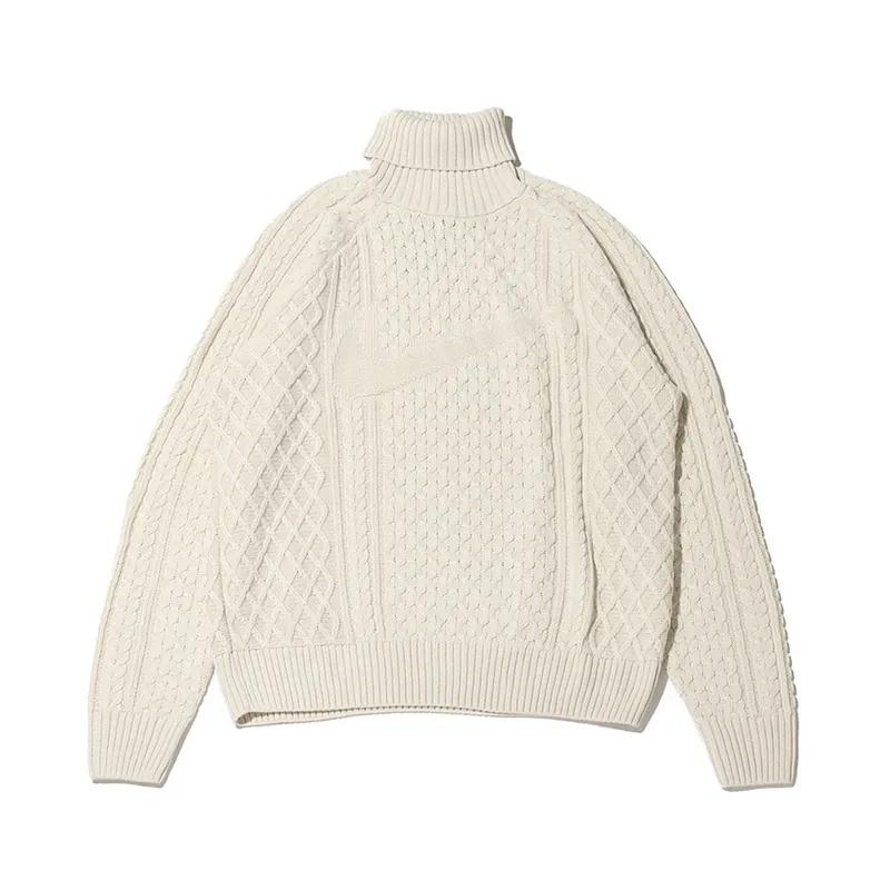 

Мужские текстурированные вязаные свитера с высоким воротником Nike Light-Bone FB7771-072 XL