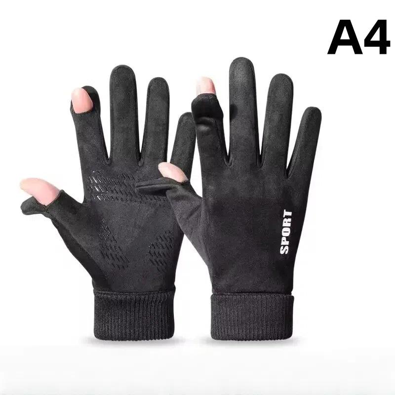 1pair Autumn Winter Outdoor Cycling Gloves Gym Fitness Sports Running Warm Touch Screen Nonslip Gloves Mountaineering Gloves