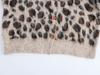 Leopard Print Round Neck Ribbed Knit Cardigan - European & American Style