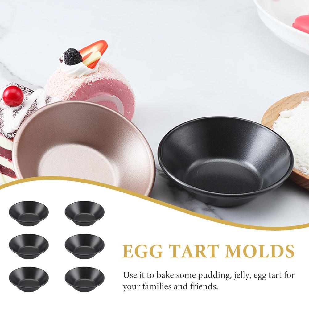 6 Pcs Egg Tart Mold Non-stick Anti-sticking Baking Supplies Easy To Clean Holder Carbon Steel Tools