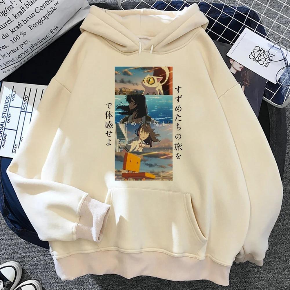 

Suzume толстовки женские Kawaii уличная одежда спортивный костюм женская готическая рубашка с капюшоном унисекс 2XL