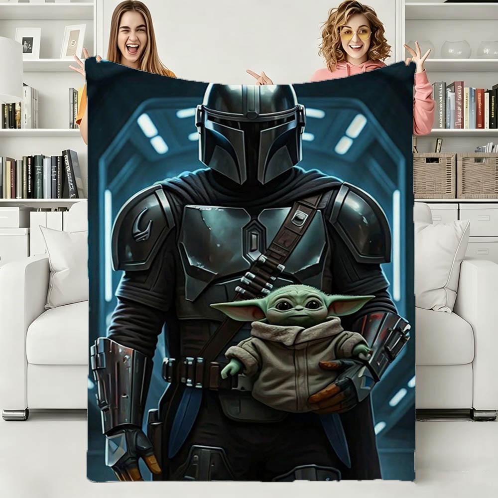 3D The Adorable Yoda Cute Movie Flannel Blanket Soft Throw Blanket Art for Home Decor Bedroom Bed Sofa Picnic Cover Kids Gifts