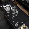 Rosa und Schwarz Neue Kirschblüte Schlossrand Natürliches Gummi Mauspade Großes Gamer Schreibtischpad Sakura Kunst Design Tastaturmatte Waschbar