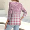 Women's Fashion Casual Printing Button-down Shirt 3/4 Long Sleeve Tops