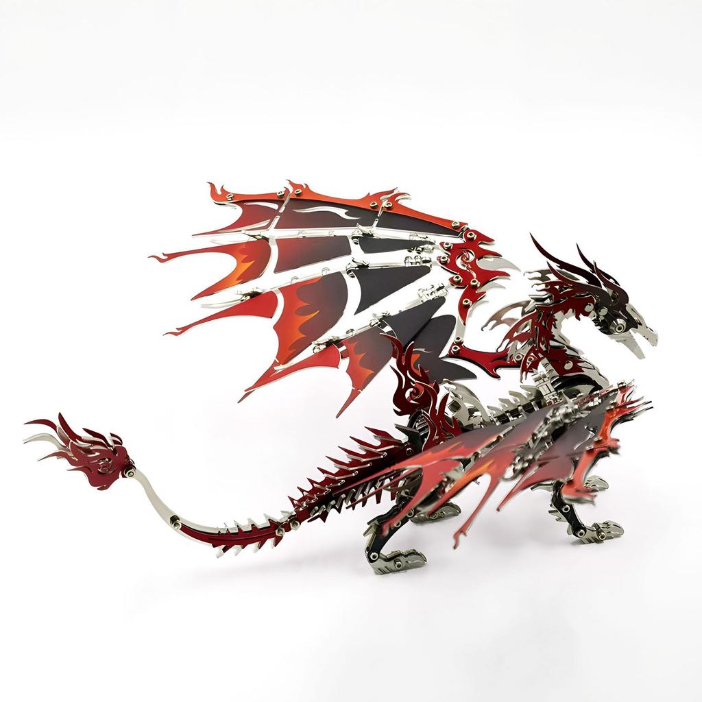 Grote Mechanische Draak Vliegend Reptiel Metaal Assemblagemodel Puzzel Speelgoed 3D Metaal Puzzel Bouwpakket voor Kinderen en Volwassenen