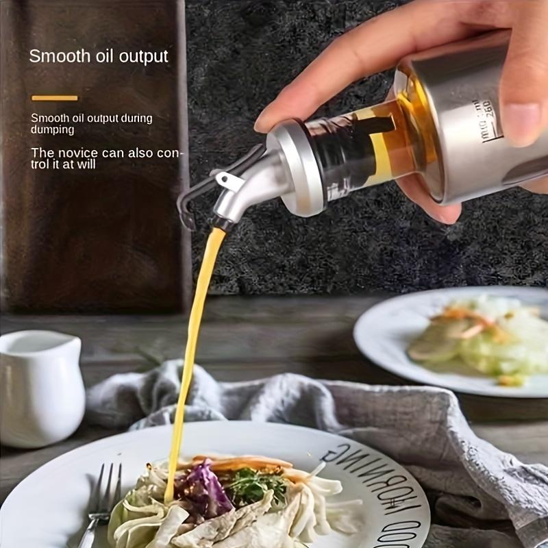 1/2PCS Glass Oil Bottle Olive Oil Dispenser Switch with Scale Sauce Seasoning Container Kitchen Outdoor Barbecue Supplies