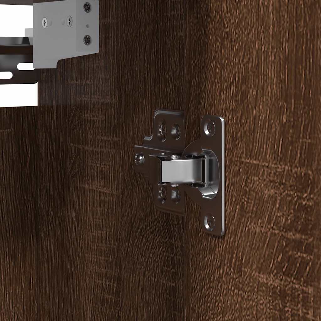 Bathroom Wall Cabinet with Mirror Brown Oak Effect 50 X 21 X 60 Cm