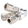 3-Wege Schnellverbinder Edelstahl Vernickelt Perlnickel Pneumatische Komponente G14in Gewinde