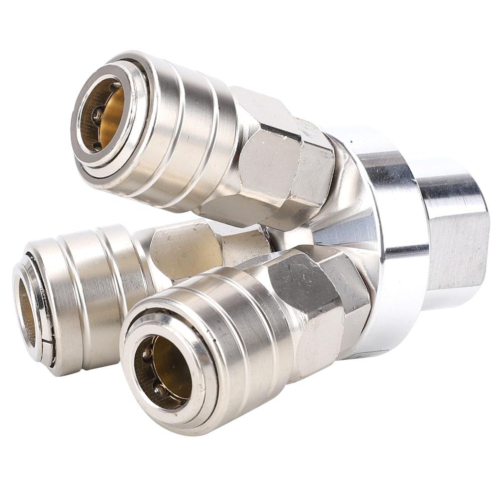 3-Wege Schnellverbinder Edelstahl Vernickelt Perlnickel Pneumatische Komponente G14in Gewinde