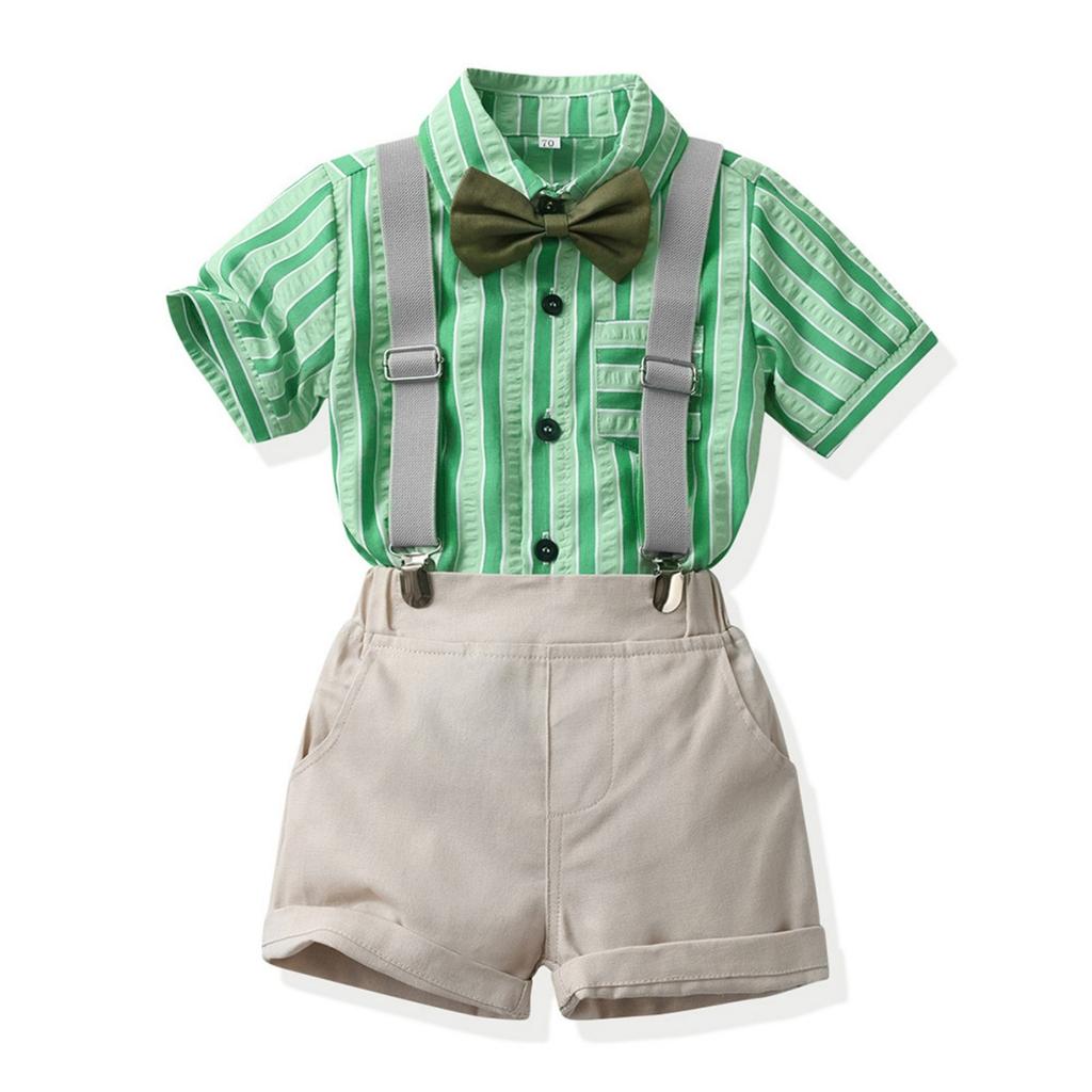 Children Boys Summer Short-Sleeved Shirts  And Shorts  Casual Two Piece
