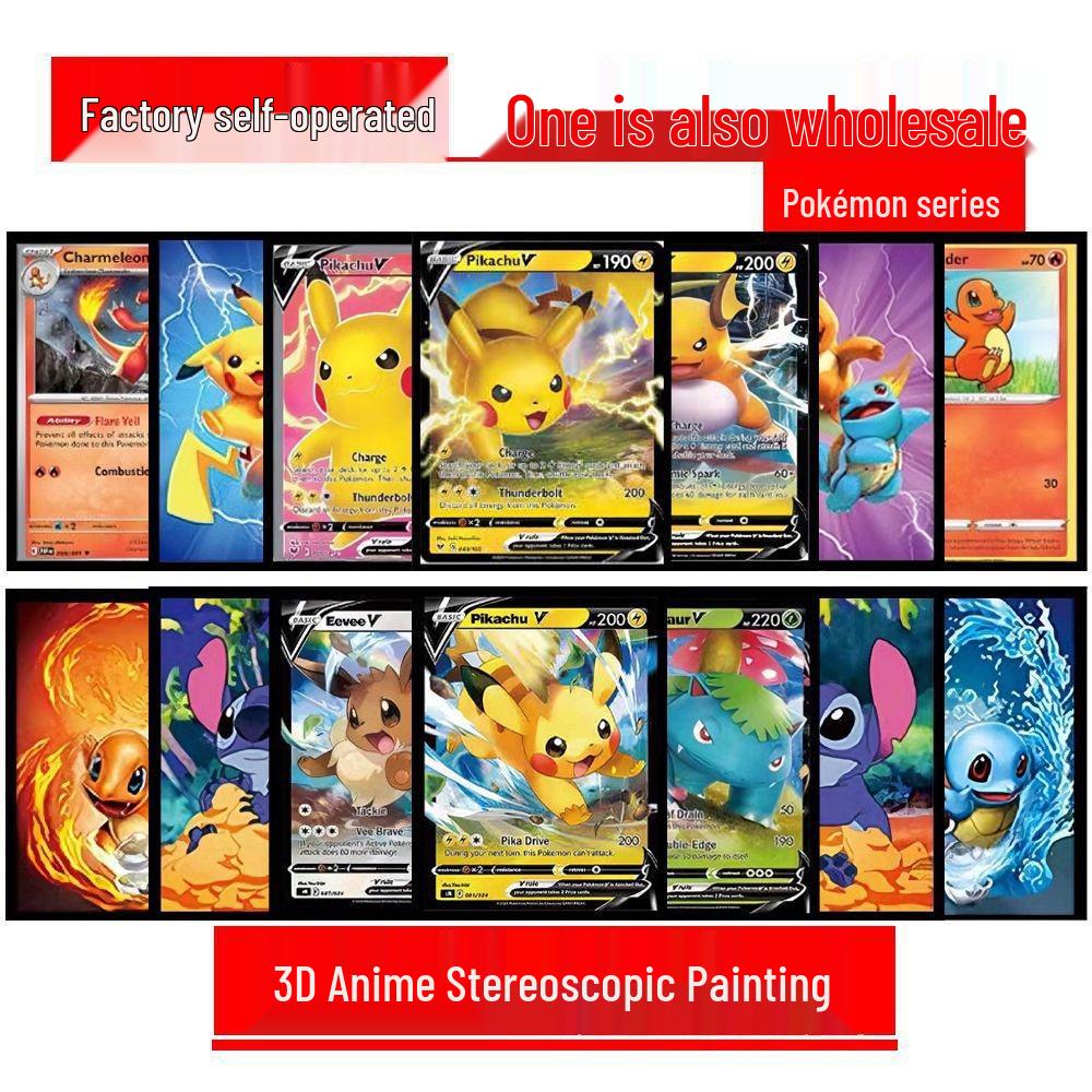 Hello Kitty & One Piece 3D Lentikulärt Pokemon-affisch