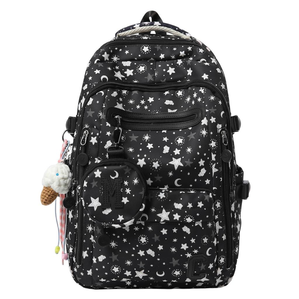 School Bag for Women, New Japanese Style INS High-look, Fresh and Sweet Star Backpack, Lightweight Backpack for Middle and High School Students