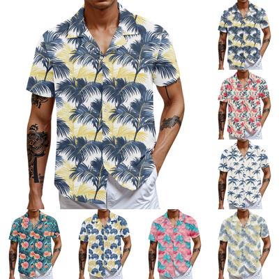 Men'S Casual Loose Short Sleeved Shirt Fashion Printed Shirt Top