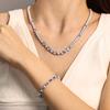 FANCIME Colar de Tênis com Água-marinha e Março e Prata Um presente perfeito para ou qualquer especial Embalagem de presente Zircônia Feminina, Pedra de Nascimento, S925.