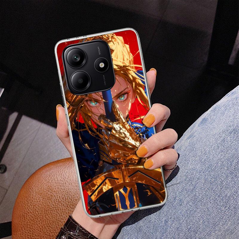 

Чехол для телефона Fate Zero Stay Night Saber для Xiaomi Redmi Note 15 14 13 12S 12 11 Pro Plus 14S 11S 11E 10 10S 11T 5G Персонализированный C Redmi Note 11S 4G