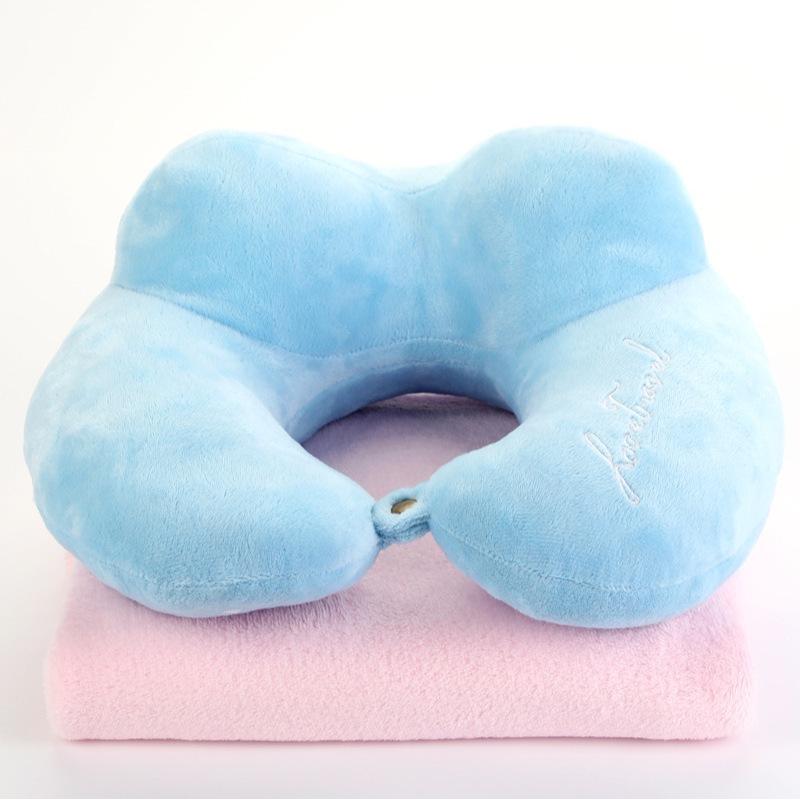 Cartoon Portable U-Shaped Neck Pillow - Foldable & Multifunctional for Travel