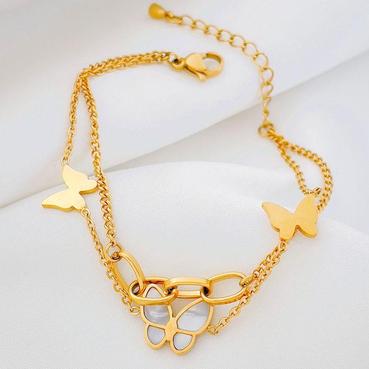 Fashion Ladies Titanium Steel Butterfly Bracelet Jewelry