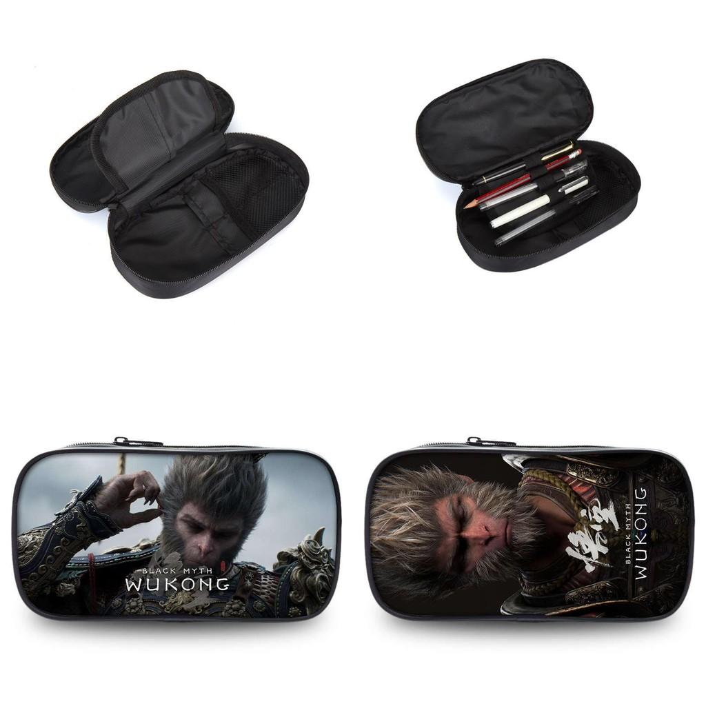 Wukong Myth Black Pen Case Double Layered  Large Capacity Fashionable Simple