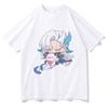 Genshin Impact T-shirt Women Clothes Fashion Harajuku Funny Kawaii Neuvillette Print Short Sleeve Tee Shirt Anime Clothing Tops